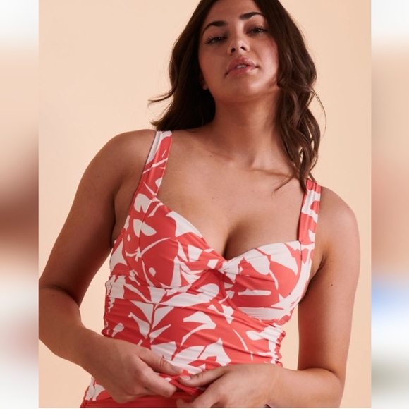 NWT floral Tankini and coral convertible swim bottom Anne Cole size 22W or 24W - Picture 4 of 15